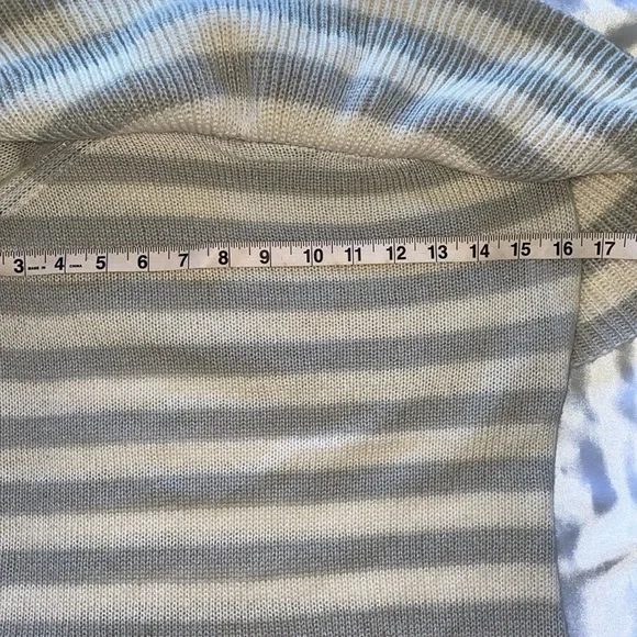 ROMEO & JULIET COTURE Y2K One Shoulder Stripe Sweater Gray & Winter White Size M - Picture 9 of 13